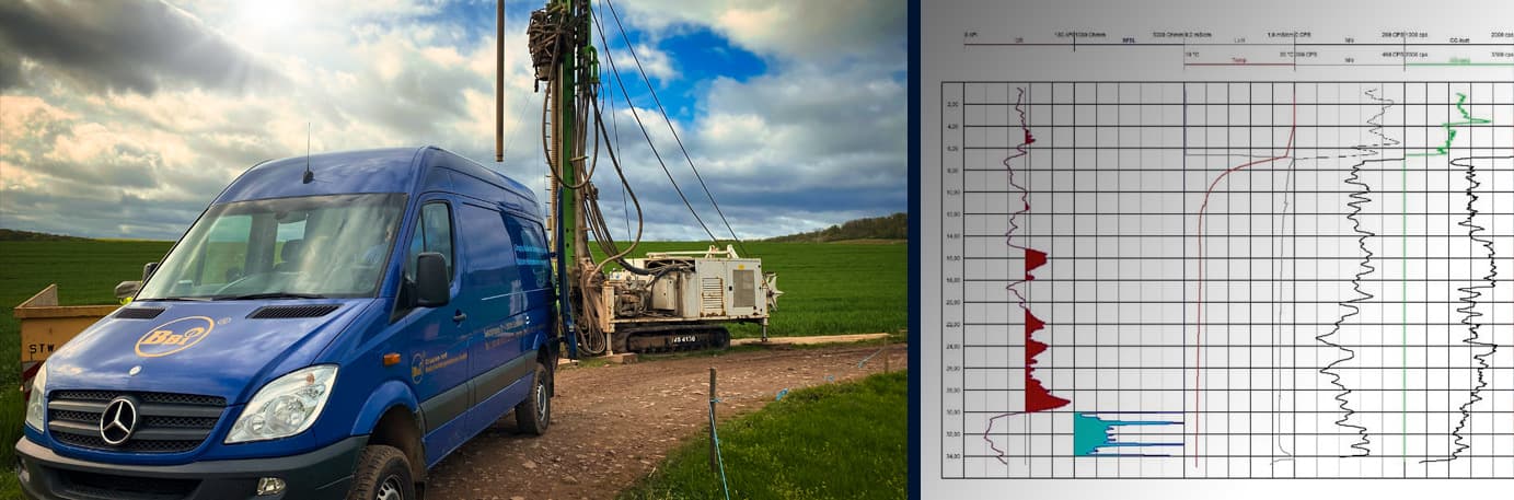 Messkurven während einer Brunnenbohrung
